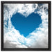 Romantisches Herz in den Wolken auf Leinwandbild Quadratisch gerahmt Größe 40x40