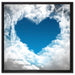 Romantisches Herz in den Wolken auf Leinwandbild Quadratisch gerahmt Größe 60x60