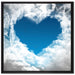 Romantisches Herz in den Wolken auf Leinwandbild Quadratisch gerahmt Größe 70x70