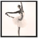 Ästhetische Ballerina auf Leinwandbild Quadratisch gerahmt Größe 70x70