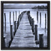 Langer Holzsteg ins Meer auf Leinwandbild Quadratisch gerahmt Größe 40x40