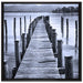 Langer Holzsteg ins Meer auf Leinwandbild Quadratisch gerahmt Größe 70x70