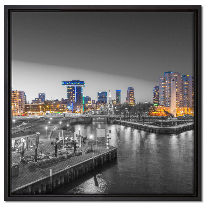 Ausblick auf Rotterdam auf Leinwandbild Quadratisch gerahmt Größe 60x60