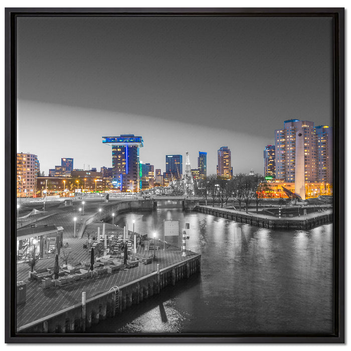 Ausblick auf Rotterdam auf Leinwandbild Quadratisch gerahmt Größe 70x70