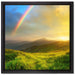 Berge mit Regenbogen am Himmel auf Leinwandbild Quadratisch gerahmt Größe 40x40