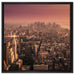 New York City bei Sonnenuntergang auf Leinwandbild Quadratisch gerahmt Größe 60x60