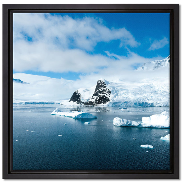 Winterlandschaft in der Antarktis auf Leinwandbild Quadratisch gerahmt Größe 40x40