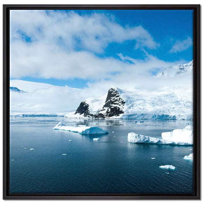 Winterlandschaft in der Antarktis auf Leinwandbild Quadratisch gerahmt Größe 70x70