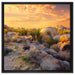 Joshua Wüste im Sonnenuntergang auf Leinwandbild Quadratisch gerahmt Größe 60x60