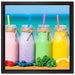 Smoothies in verschiedenen Farben auf Leinwandbild Quadratisch gerahmt Größe 40x40