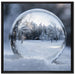 Eiskugel Winterlandschaft auf Leinwandbild Quadratisch gerahmt Größe 70x70