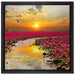 Lotusblüten am See auf Leinwandbild Quadratisch gerahmt Größe 40x40
