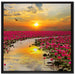 Lotusblüten am See auf Leinwandbild Quadratisch gerahmt Größe 70x70