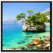 Dalmatia Strand in Kroatien auf Leinwandbild Quadratisch gerahmt Größe 70x70