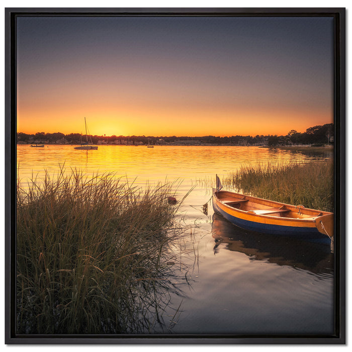 Segelschiffe an der Küste auf Leinwandbild Quadratisch gerahmt Größe 70x70