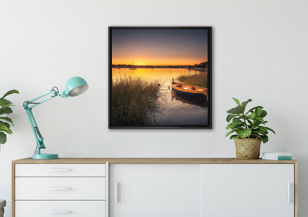 Segelschiffe an der Küste auf Leinwandbild gerahmt Quadratisch verschiedene Größen im Wohnzimmer