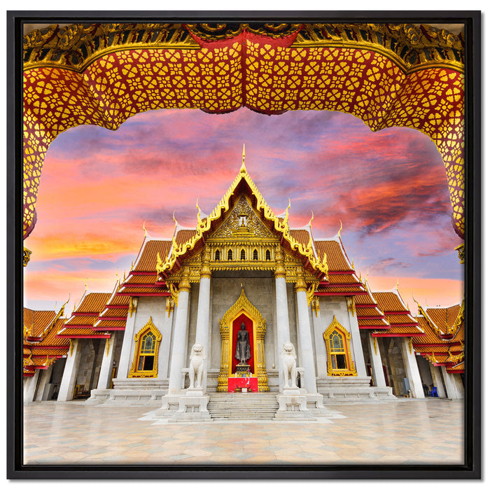 Marmortempel von Bangkok auf Leinwandbild Quadratisch gerahmt Größe 70x70