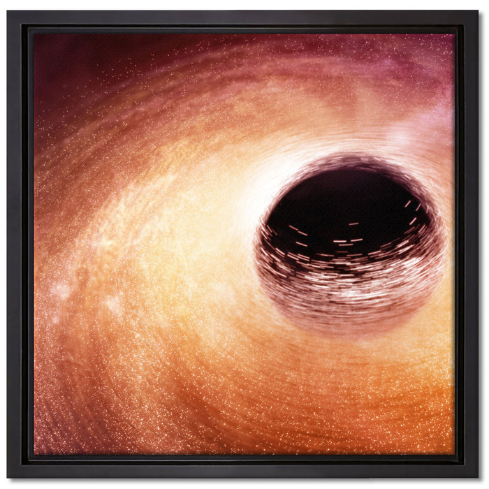Loch mit Farbkontrasten auf Leinwandbild Quadratisch gerahmt Größe 40x40