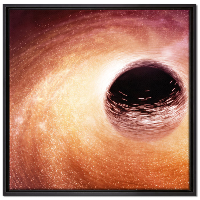Loch mit Farbkontrasten auf Leinwandbild Quadratisch gerahmt Größe 70x70