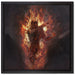 Verdunkelter Dämon des Feuers auf Leinwandbild Quadratisch gerahmt Größe 40x40