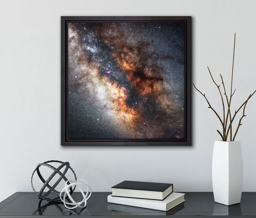 Zentrum der Milchstraße  auf Leinwandbild Quadratisch gerahmt mit Kirschblüten
