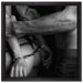 Sexy Frau in Handschellen auf Leinwandbild Quadratisch gerahmt Größe 40x40