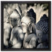 Buddha-Statuen in einer Reihe auf Leinwandbild Quadratisch gerahmt Größe 40x40