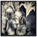 Buddha-Statuen in einer Reihe auf Leinwandbild Quadratisch gerahmt Größe 70x70