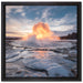 Heiße Quelle in Island auf Leinwandbild Quadratisch gerahmt Größe 40x40