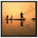 Fischer beim Angeln in Thailand auf Leinwandbild Quadratisch gerahmt Größe 60x60