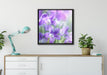Lilane Lavendelblumen auf Leinwandbild gerahmt Quadratisch verschiedene Größen im Wohnzimmer