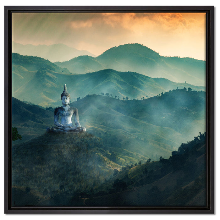 Buddha im Tal der Dunkelheit auf Leinwandbild Quadratisch gerahmt Größe 60x60