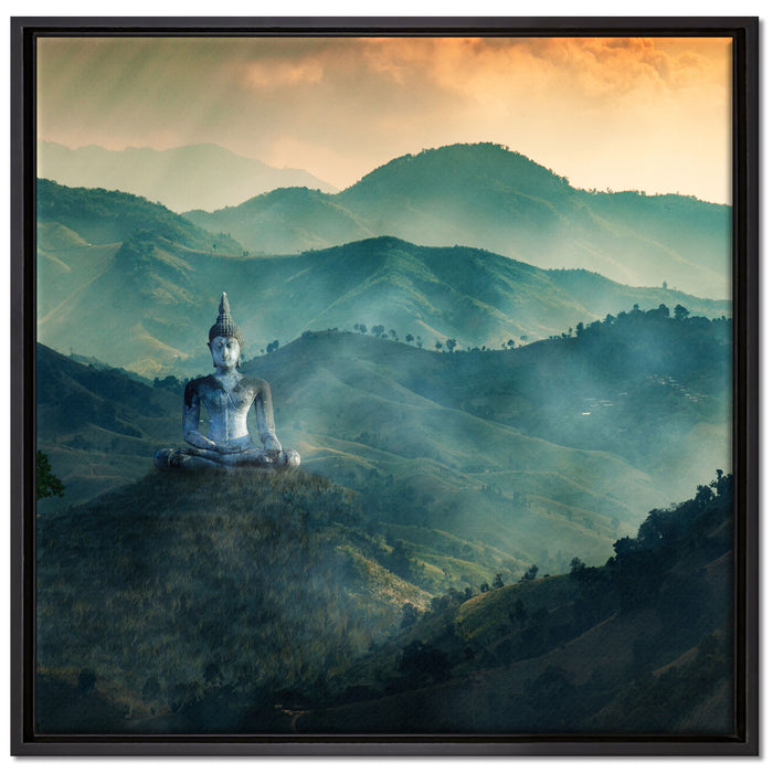 Buddha im Tal der Dunkelheit auf Leinwandbild Quadratisch gerahmt Größe 70x70
