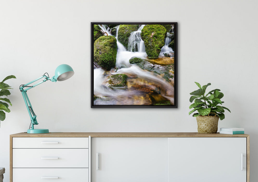 Gertelbach im Schwarzwald auf Leinwandbild gerahmt Quadratisch verschiedene Größen im Wohnzimmer