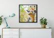 Giraffe in der Natur auf Leinwandbild gerahmt Quadratisch verschiedene Größen im Wohnzimmer