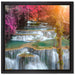 Wasserfall im Regenwald auf Leinwandbild Quadratisch gerahmt Größe 40x40