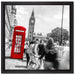Typische Telefonzelle in London auf Leinwandbild Quadratisch gerahmt Größe 40x40