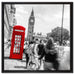 Typische Telefonzelle in London auf Leinwandbild Quadratisch gerahmt Größe 60x60