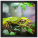 Raue grüne Schlange auf Leinwandbild Quadratisch gerahmt Größe 40x40
