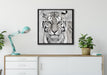 Anmutiger Tiger in auf Leinwandbild gerahmt Quadratisch verschiedene Größen im Wohnzimmer