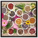 Heilende Kräuter und Blumen auf Leinwandbild Quadratisch gerahmt Größe 70x70