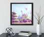 Lavendel Spa-Stillleben  auf Leinwandbild Quadratisch gerahmt mit Kirschblüten