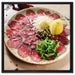 appetitliches Carpaccio auf Leinwandbild Quadratisch gerahmt Größe 60x60