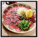 appetitliches Carpaccio auf Leinwandbild Quadratisch gerahmt Größe 70x70
