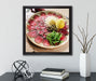 appetitliches Carpaccio  auf Leinwandbild Quadratisch gerahmt mit Kirschblüten