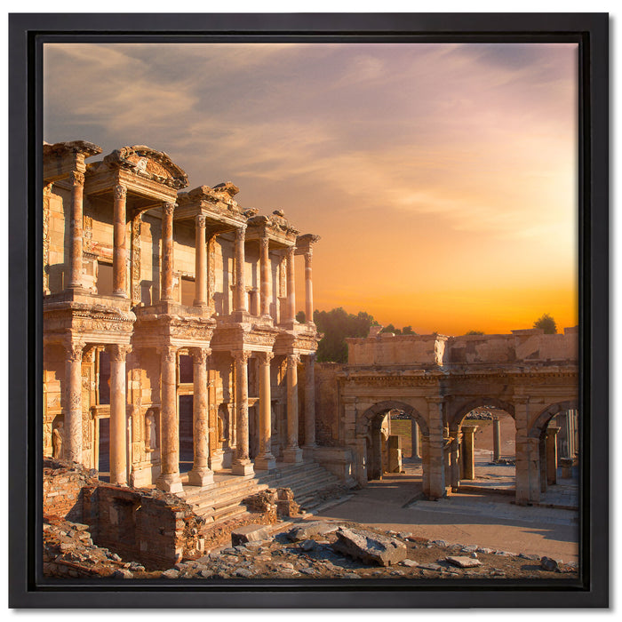 alte Tempelruine auf Leinwandbild Quadratisch gerahmt Größe 40x40