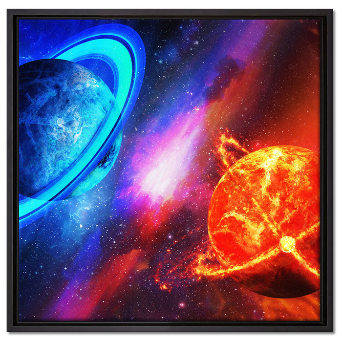 Ausgleich im Weltall auf Leinwandbild Quadratisch gerahmt Größe 60x60