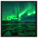 Polarlicht am Himmel auf Leinwandbild Quadratisch gerahmt Größe 60x60