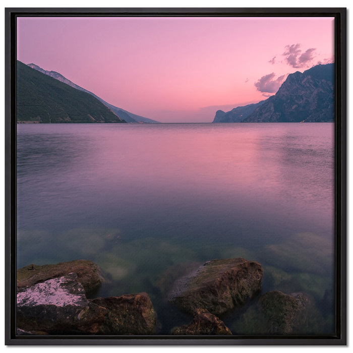 Gardasee in Italien auf Leinwandbild Quadratisch gerahmt Größe 70x70