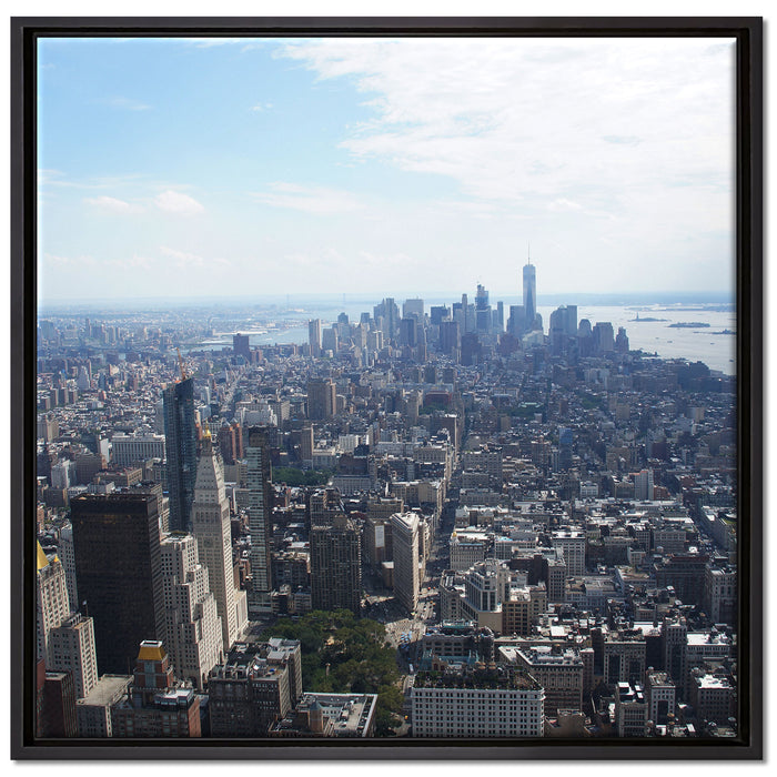 New York City Panorama auf Leinwandbild Quadratisch gerahmt Größe 70x70